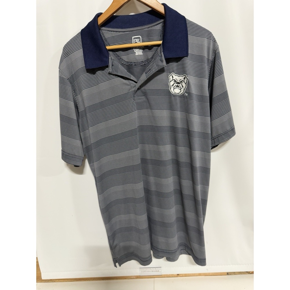 Butler Bulldogs Shirt Mens Large Pro Edge  Golf Polo Blue Striped Fast Ship